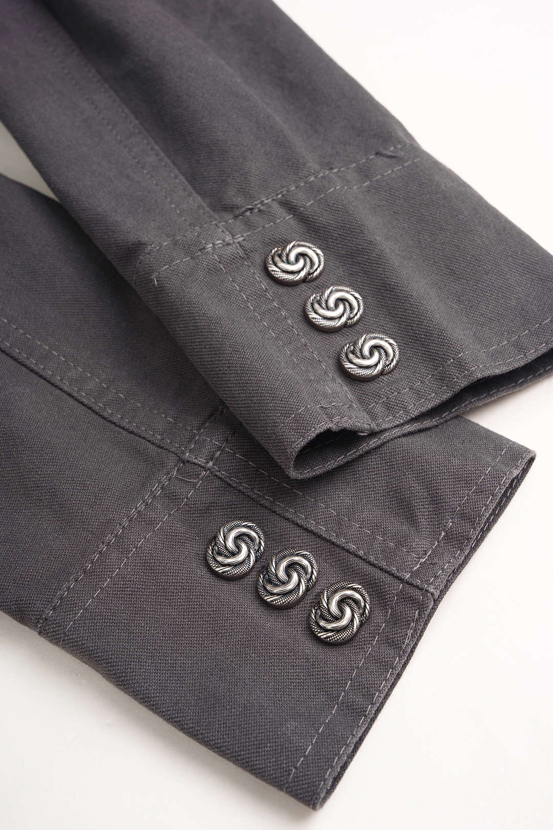 Denim jasje met revers en dubbele knopenrij