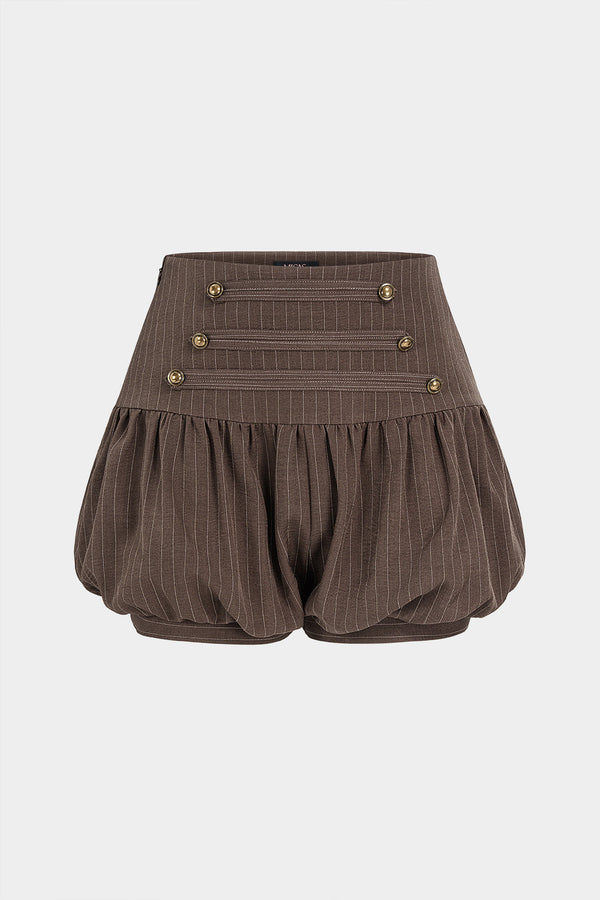 Gestreepte short met ruches
