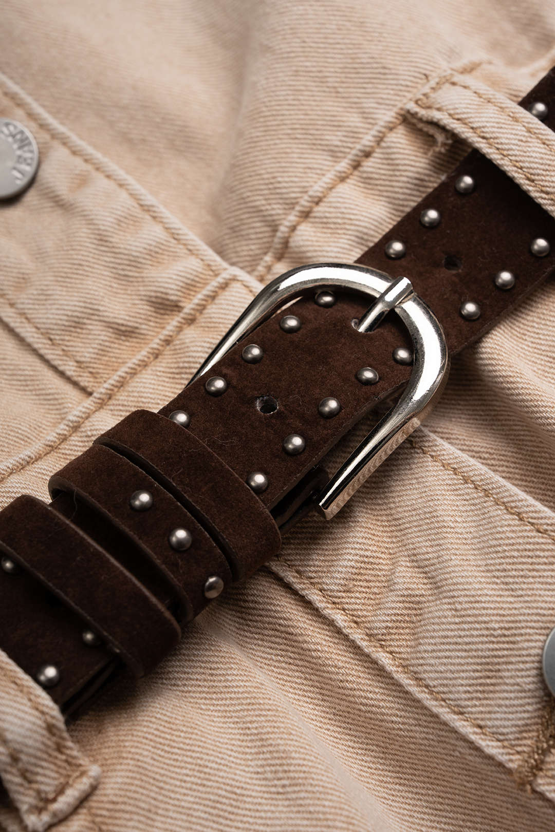 Denim minijurk met knoopjes, zakken en riem