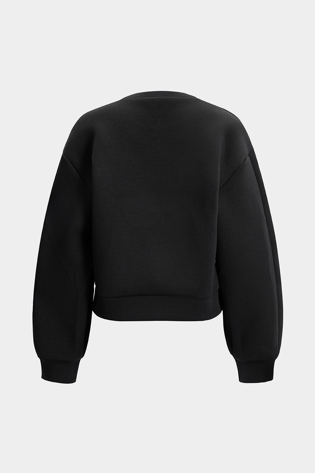 Metallic top met ronde hals en opengewerkt detail