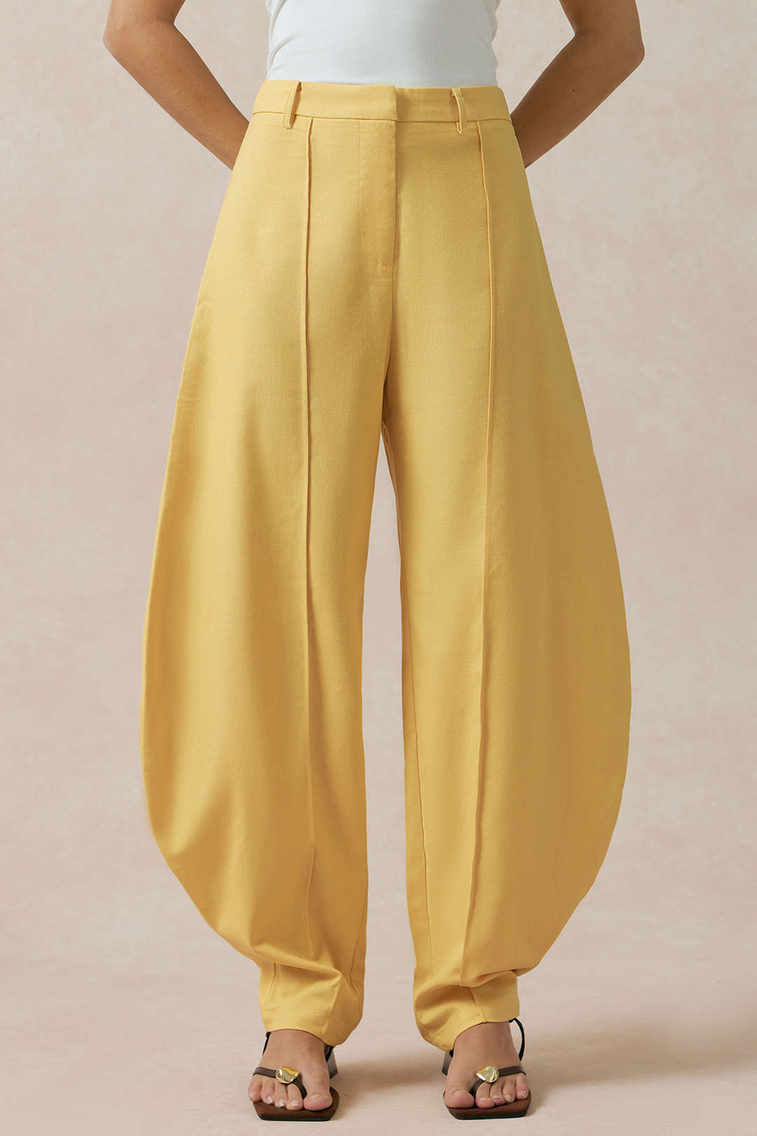 Margot - Effen broek met wijde pijpen