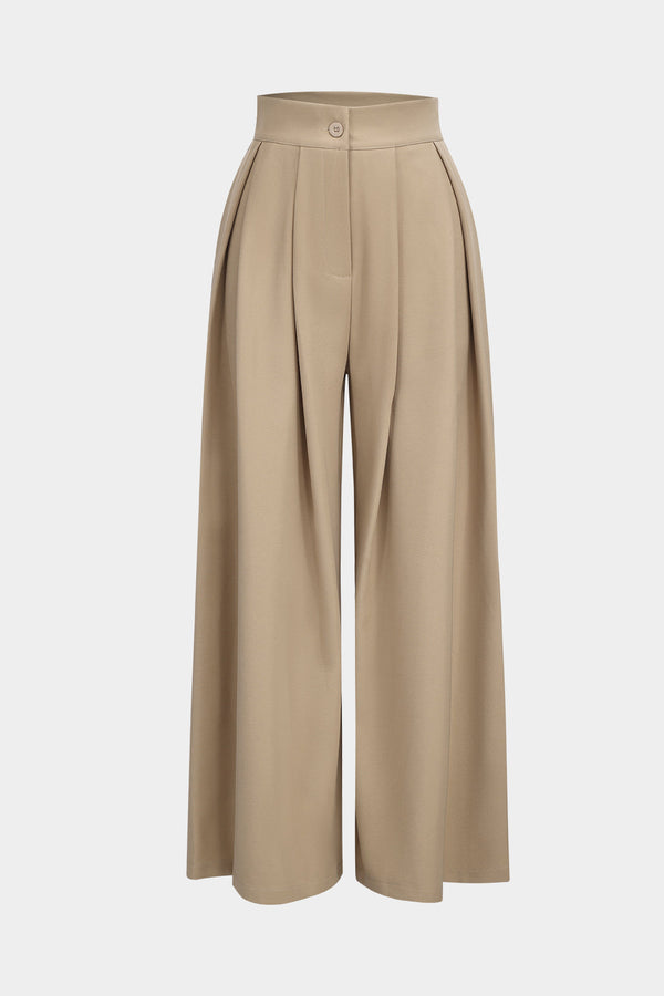 Geplooide pantalon met wijde pijpen