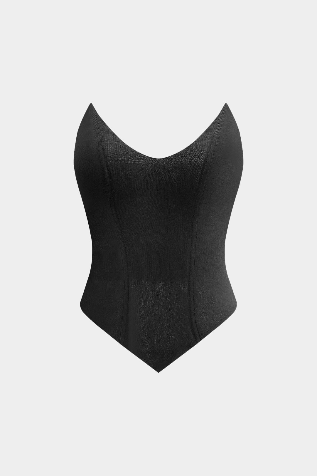 Strapless top met V-hals