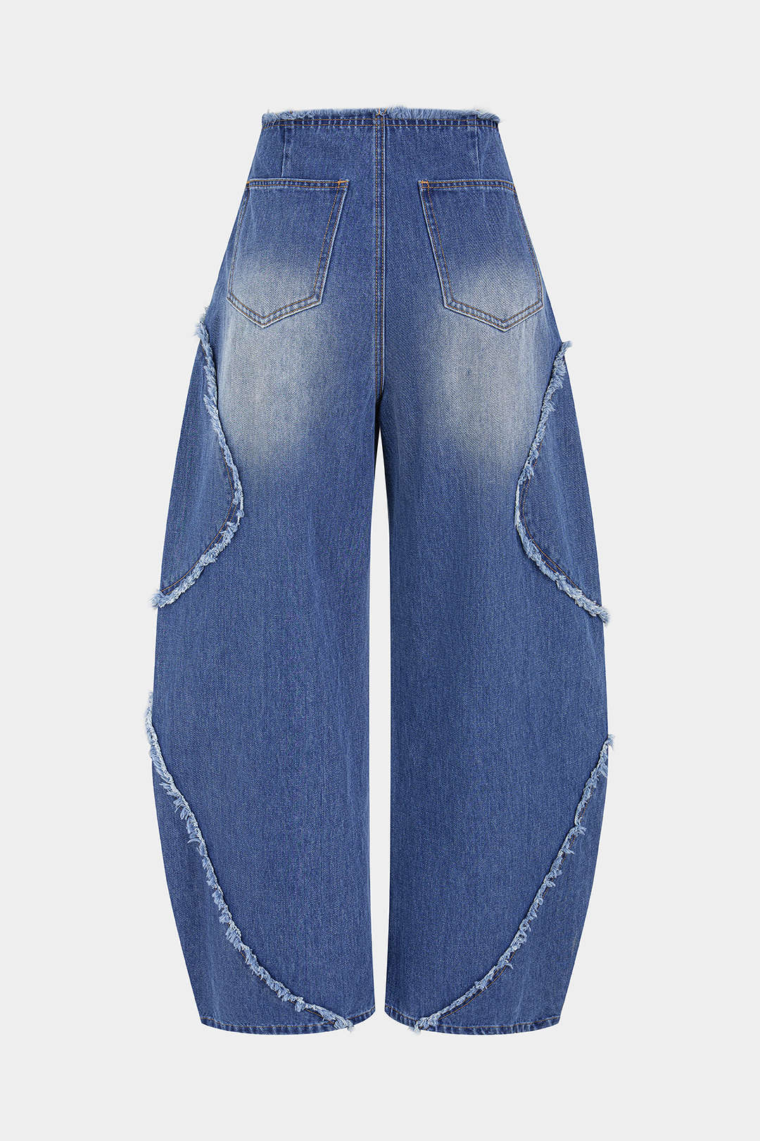 Loïs - Patchwork jeans met rafelrand