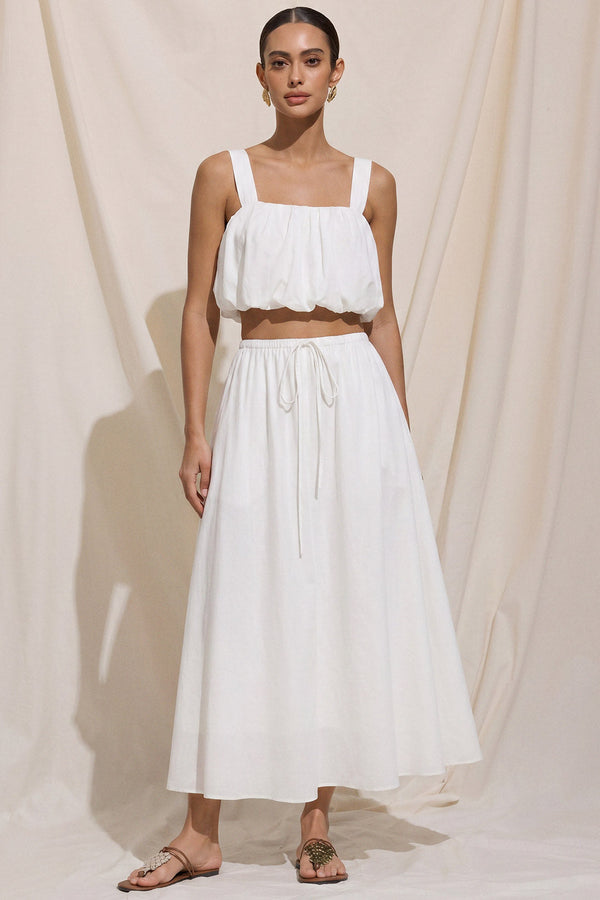 Effen set met tanktop en rok