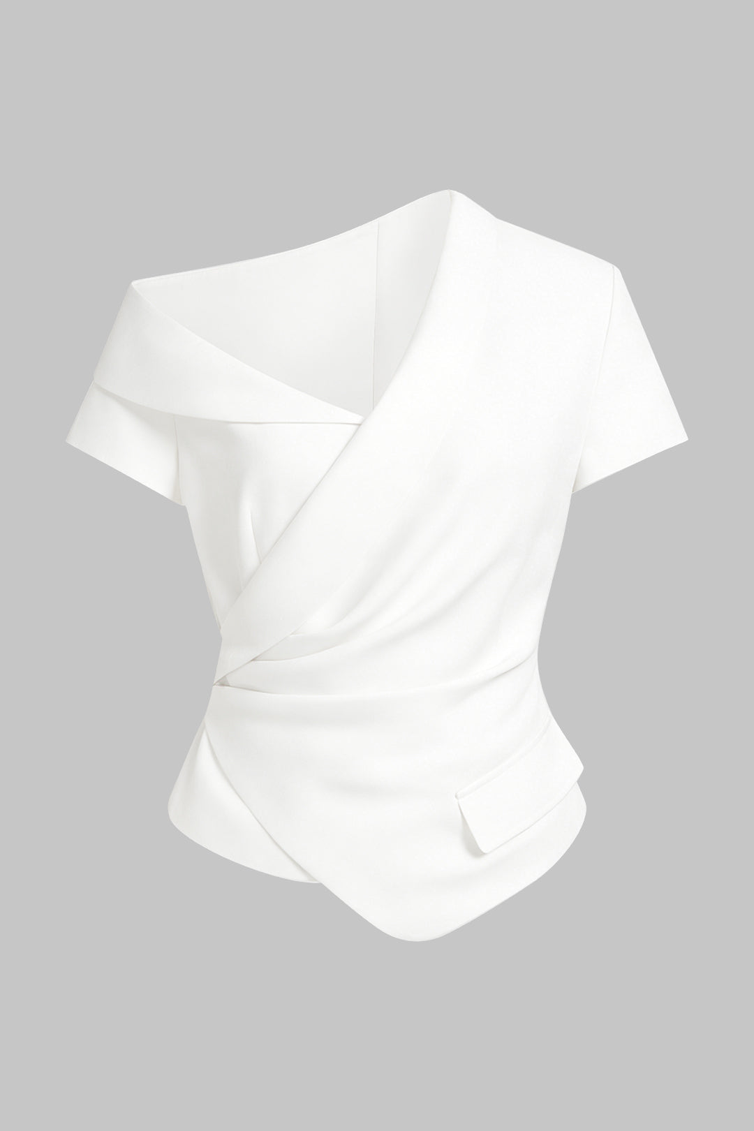 Asymmetrische top met één schouder en ruches