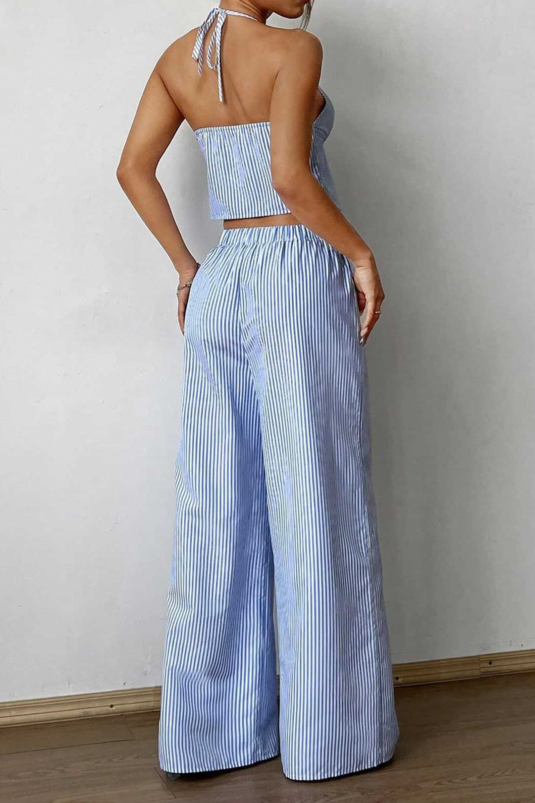 Jade - Gestreepte set met top en broek