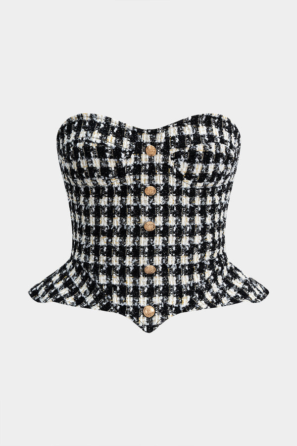 Strapless top met rits en strapless pasvorm