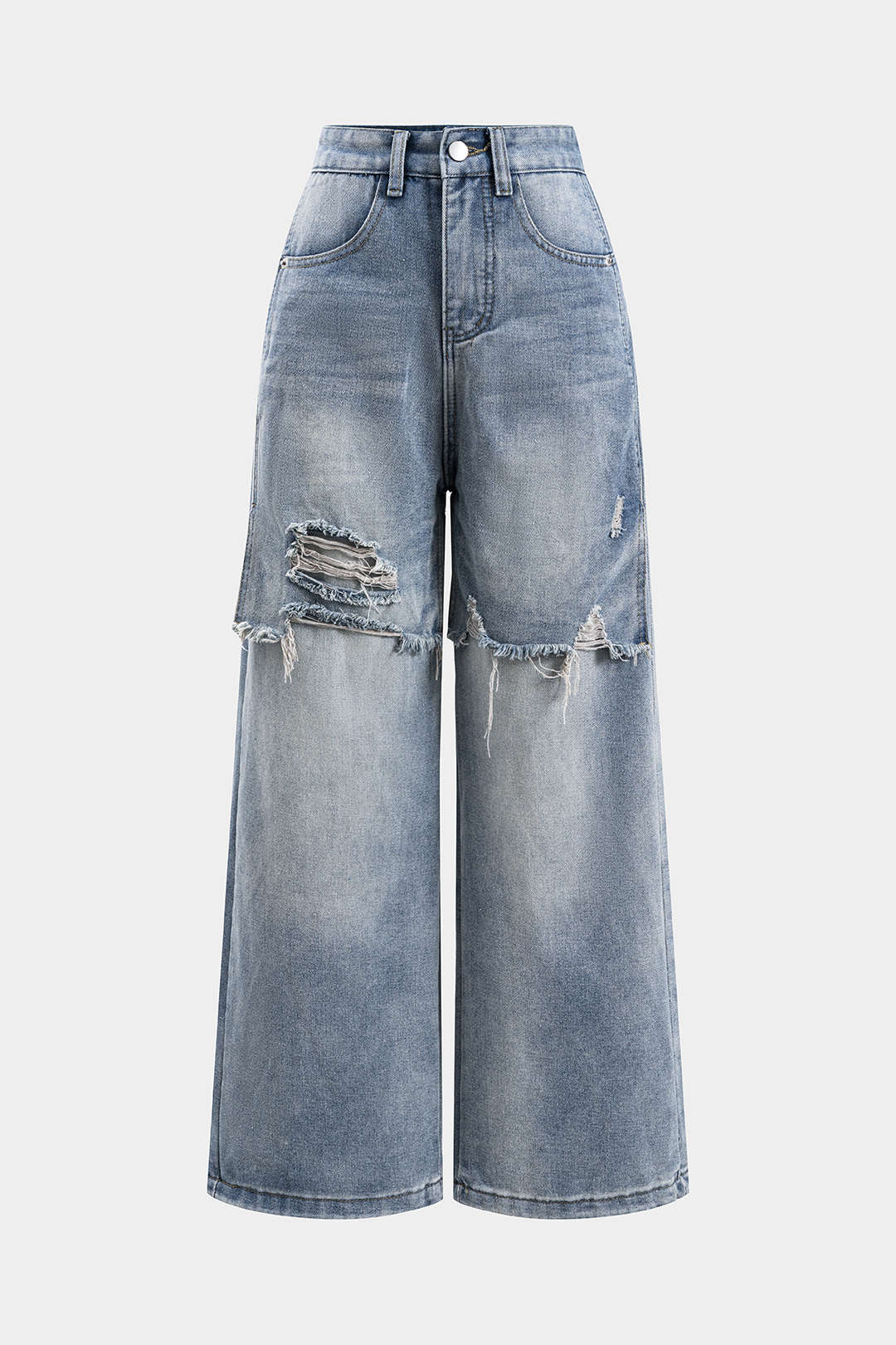 Patchwork jeans met rechte pijp