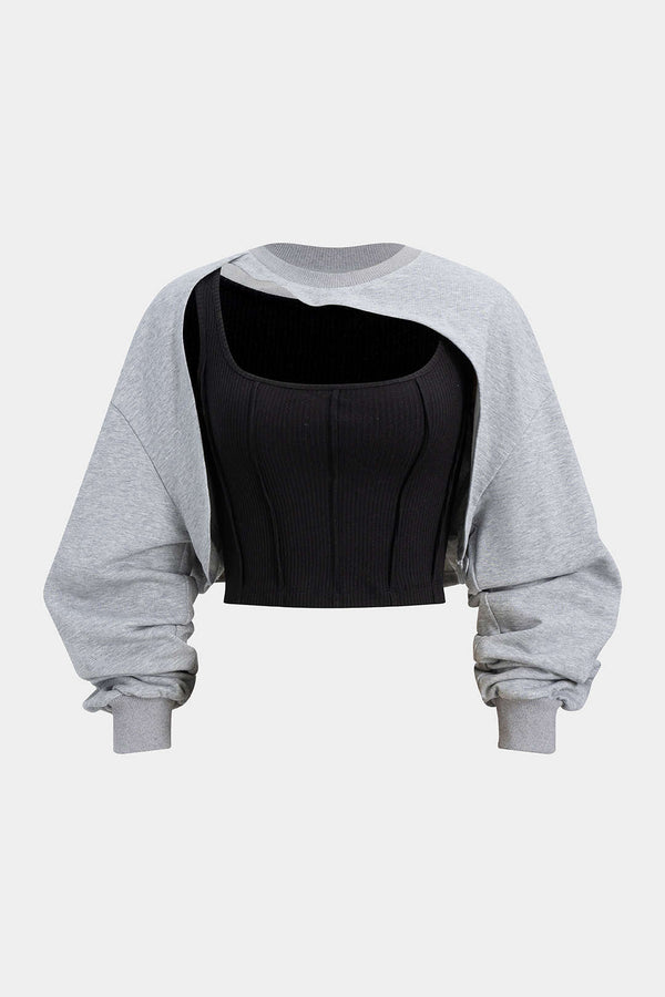 Asymmetrische sweater met lange mouwen