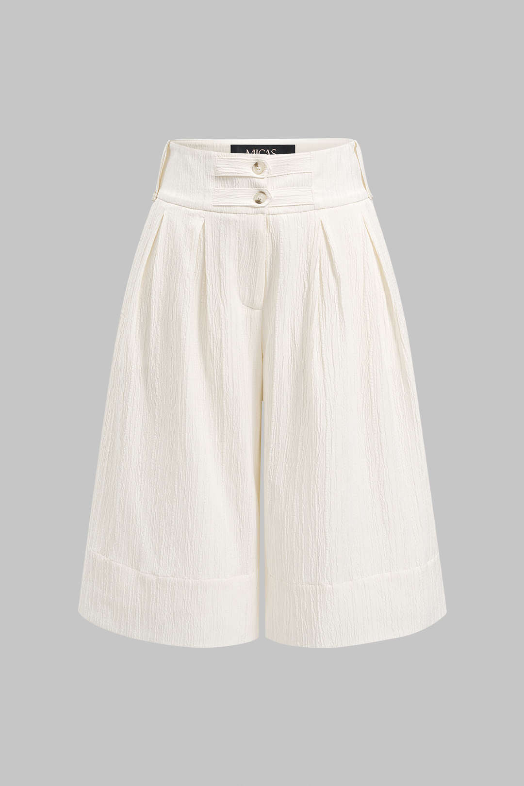 Gestructureerde short met hoge taille