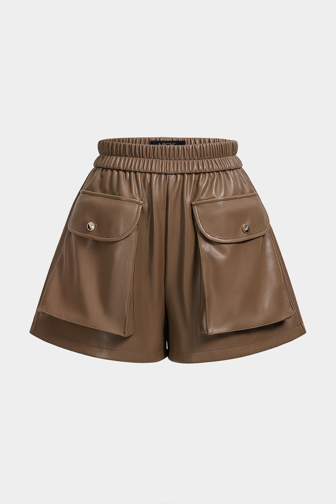 Leren-look short met zakken