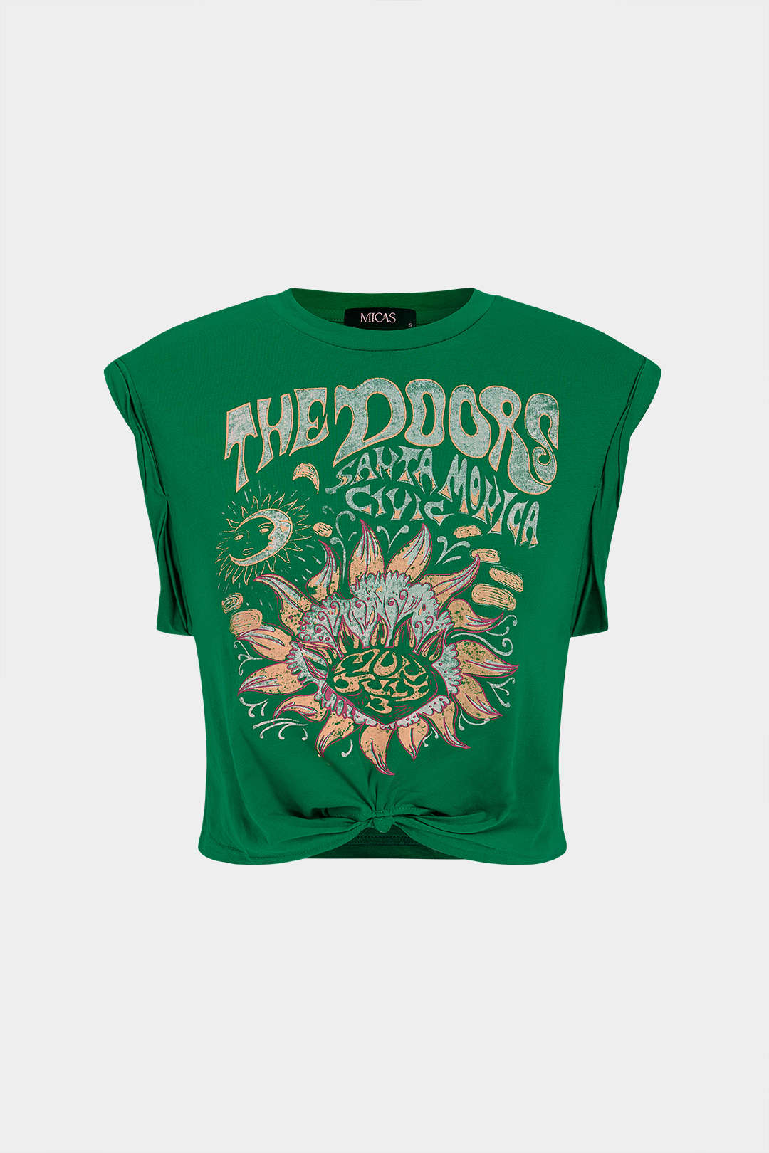T-shirt met knoopdetail en korte mouwen