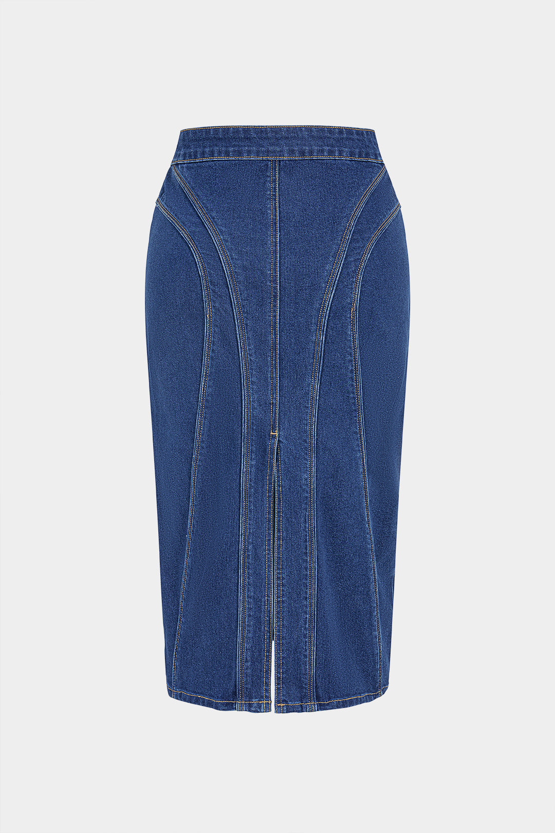 Denim midirok met split