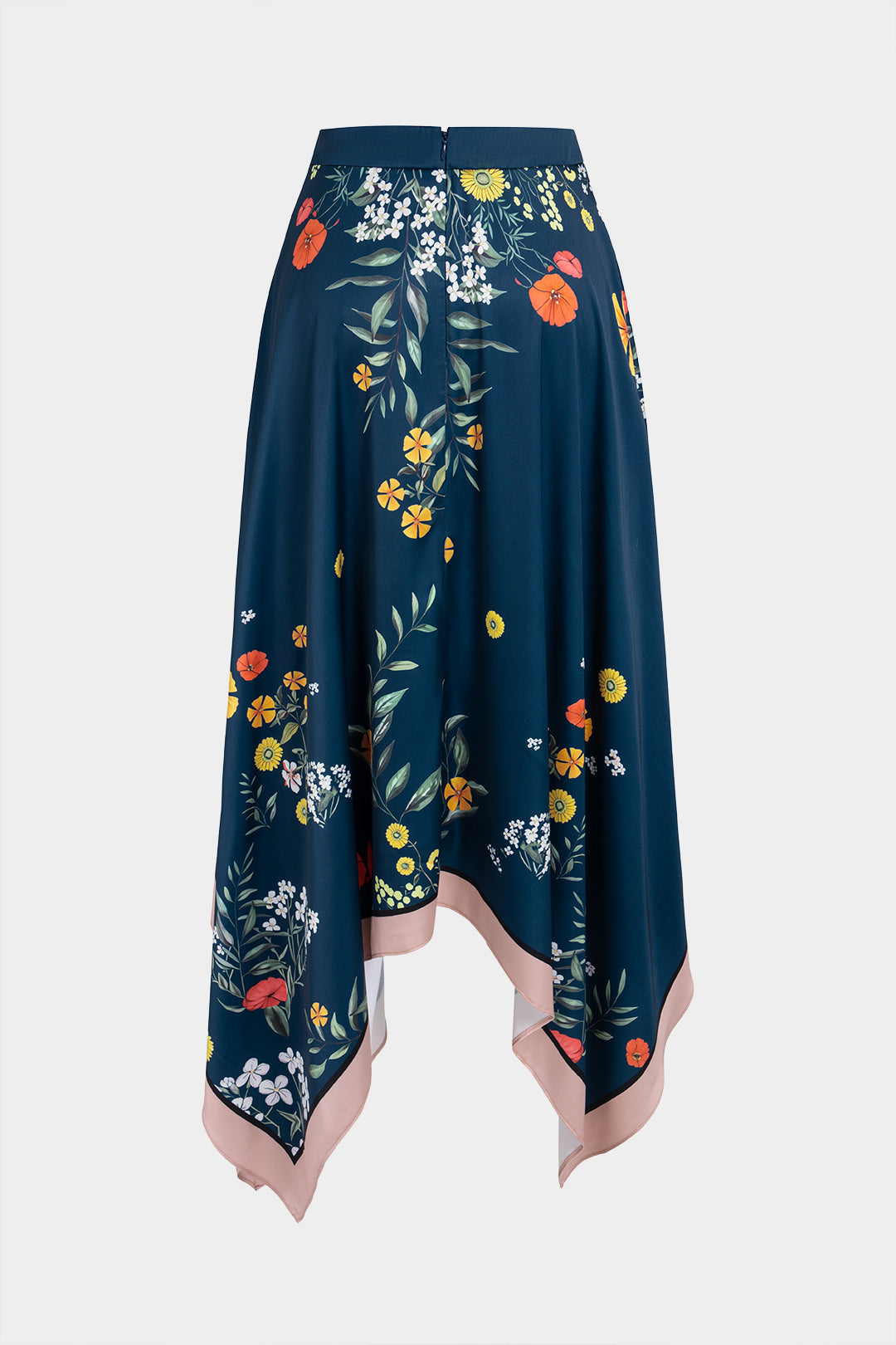 Bloemenprint satijnen rok