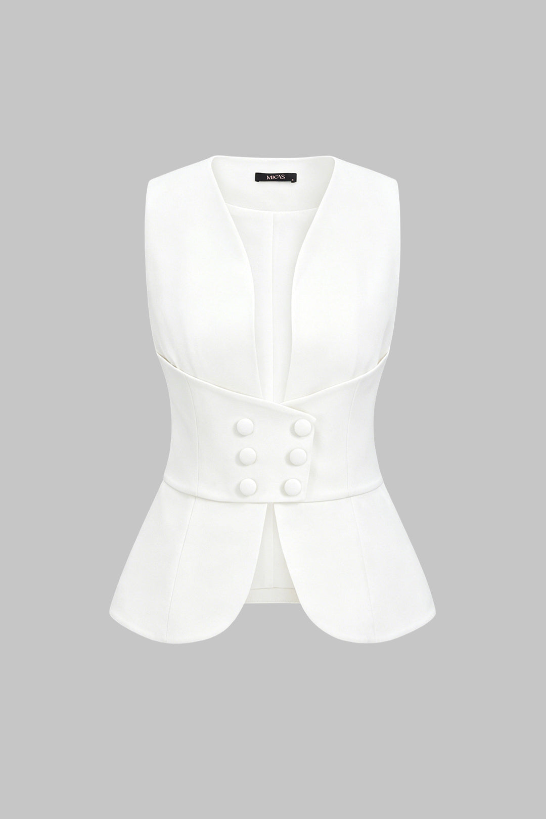 Effen gilet met V-hals en knoopjes