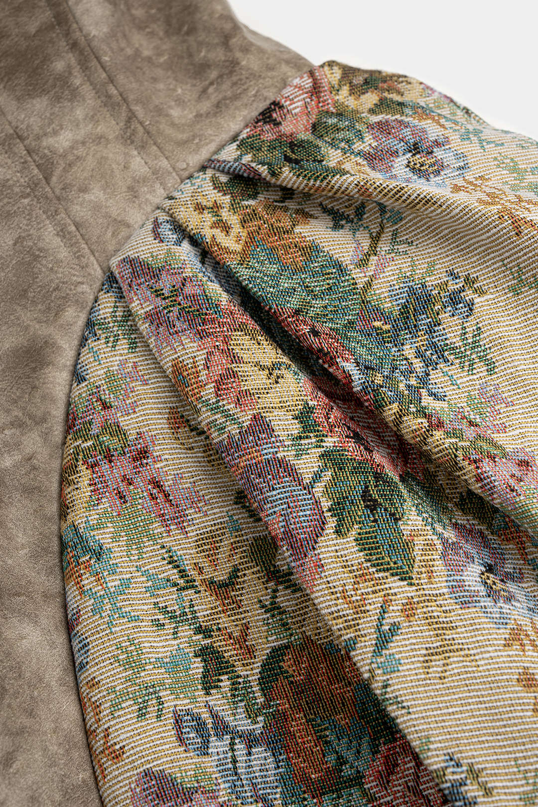 Bloemenprint jacquard minijurk met rits