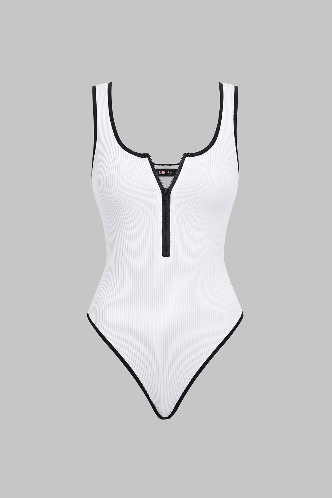 Mouwloze body met rits