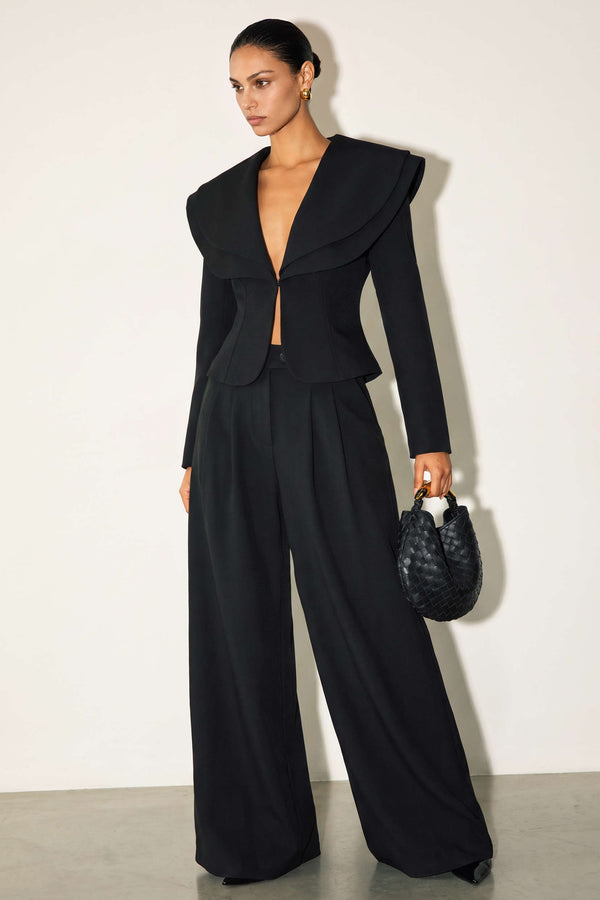 Geplooide set met blazer en broek
