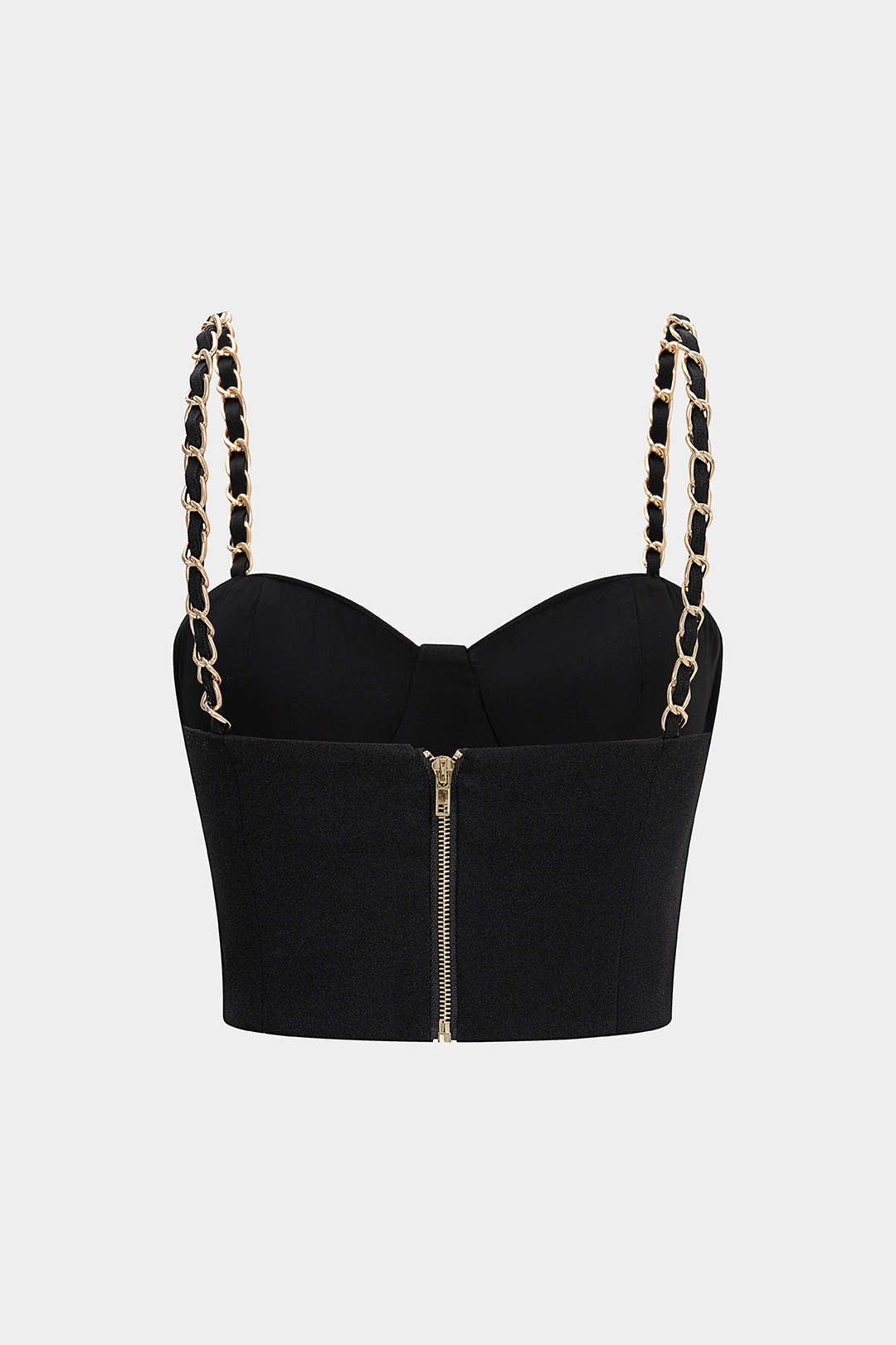 Metallic top met kettingdetail en rits