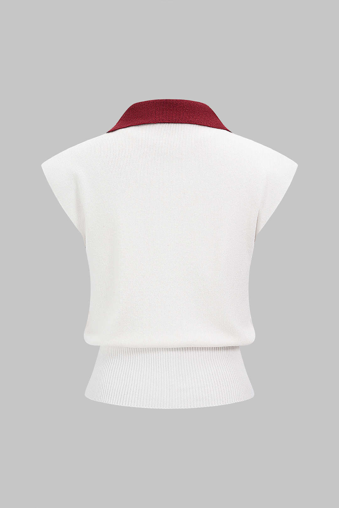 Gebreide metallic tanktop met uitsnijding