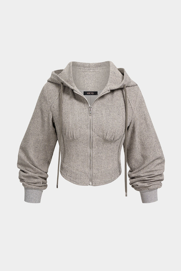 Mira - Hoodie met trekkoord en rits