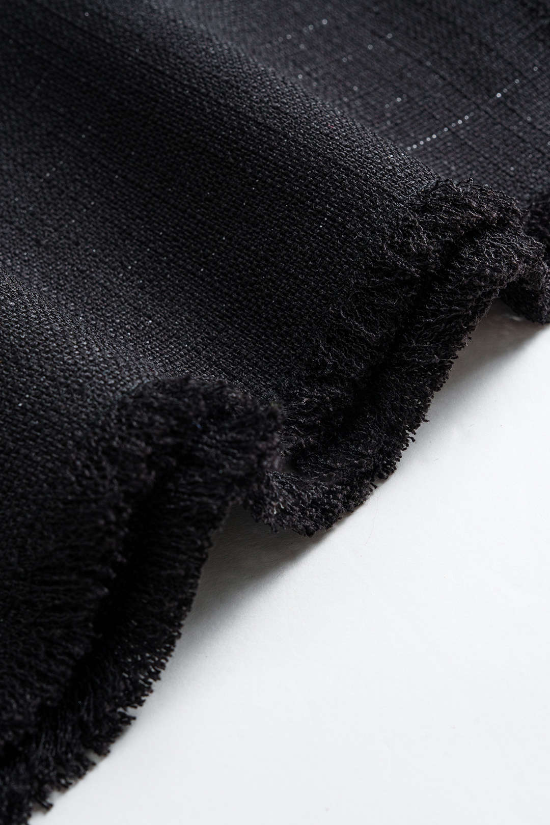 Geribde pantalon met ruches en hoge taille
