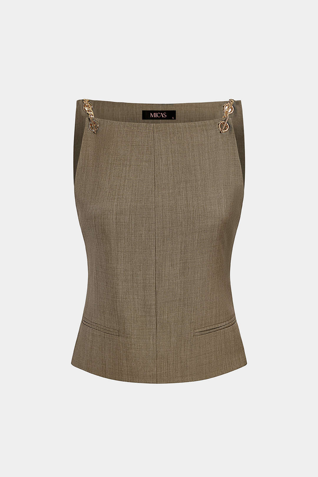 Metallic tanktop met kettingdetail