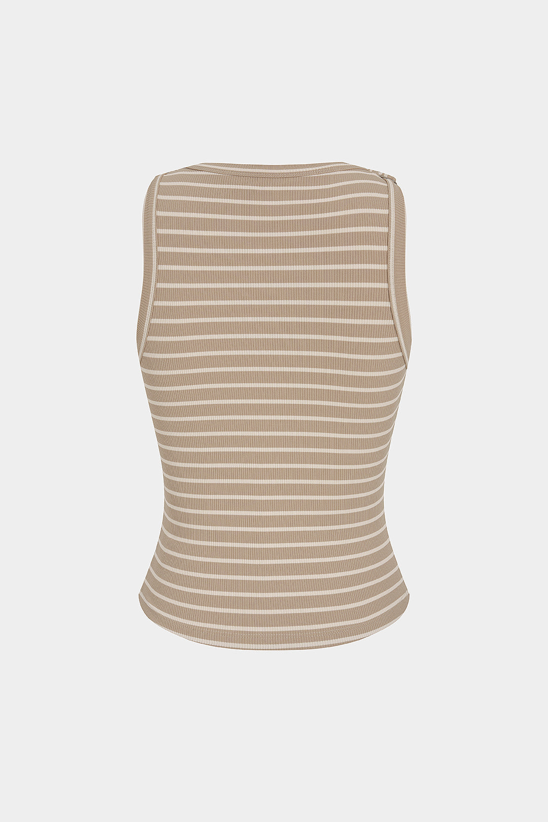 Gestreepte tanktop met ronde hals en gesp