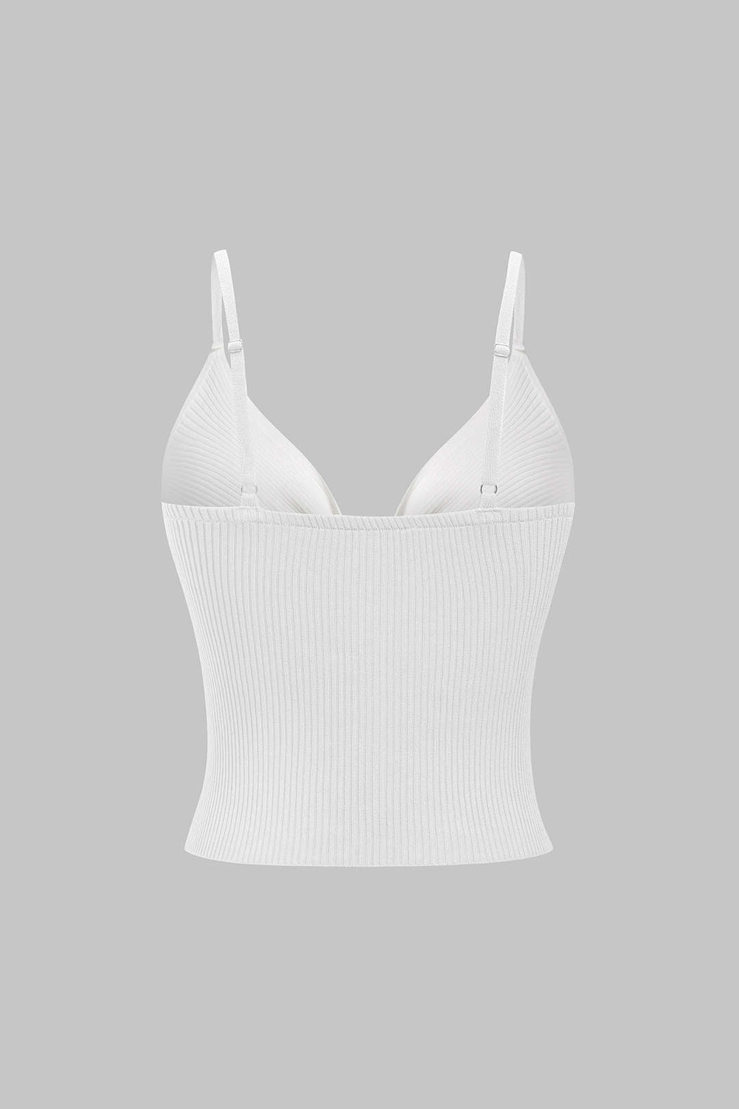 Vesna - Gebreide top met V-hals, gedraaid detail en knoopdetail