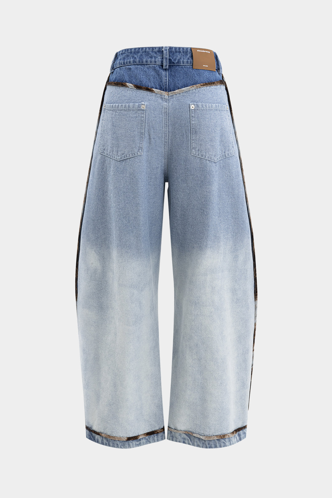 Jeans met ruches, zakken en wijde pijpen