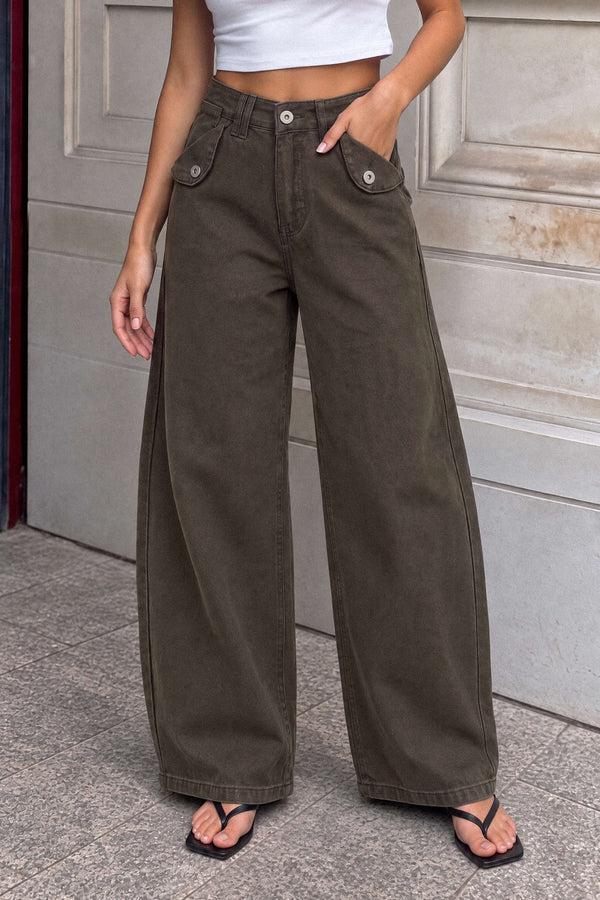 Esmee - Jeans met wijde pijpen en zakken