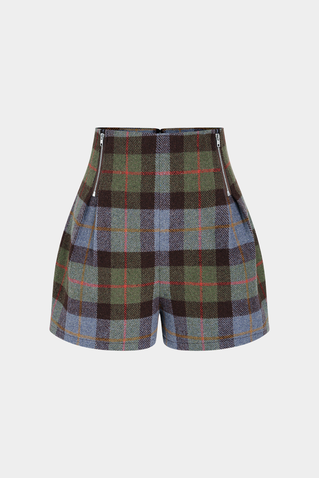 Geruite short met rits