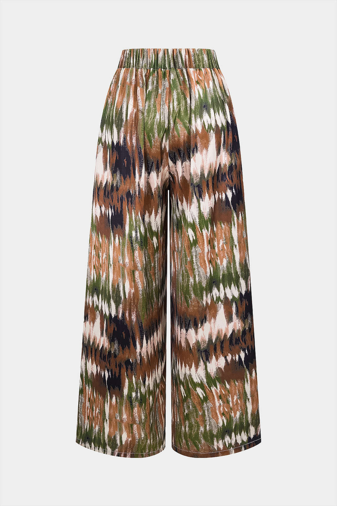 Satijnen broek met hoge taille en wijde pijpen