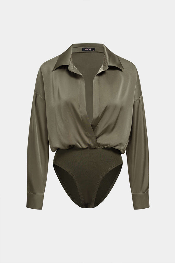 Patchwork satijnen body