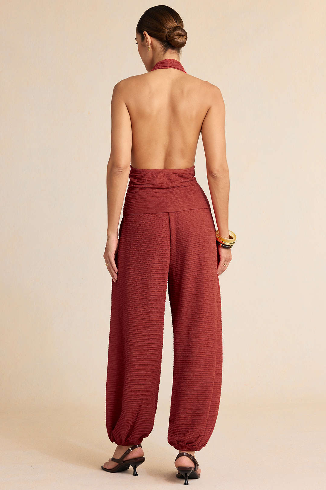 Gestructureerde set met tanktop en broek