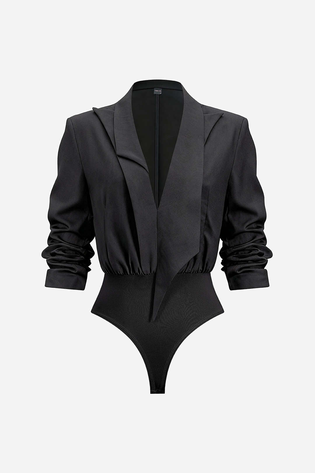 Asymmetrische body met reverskraag en lange mouwen