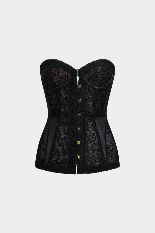 Strapless top met kant