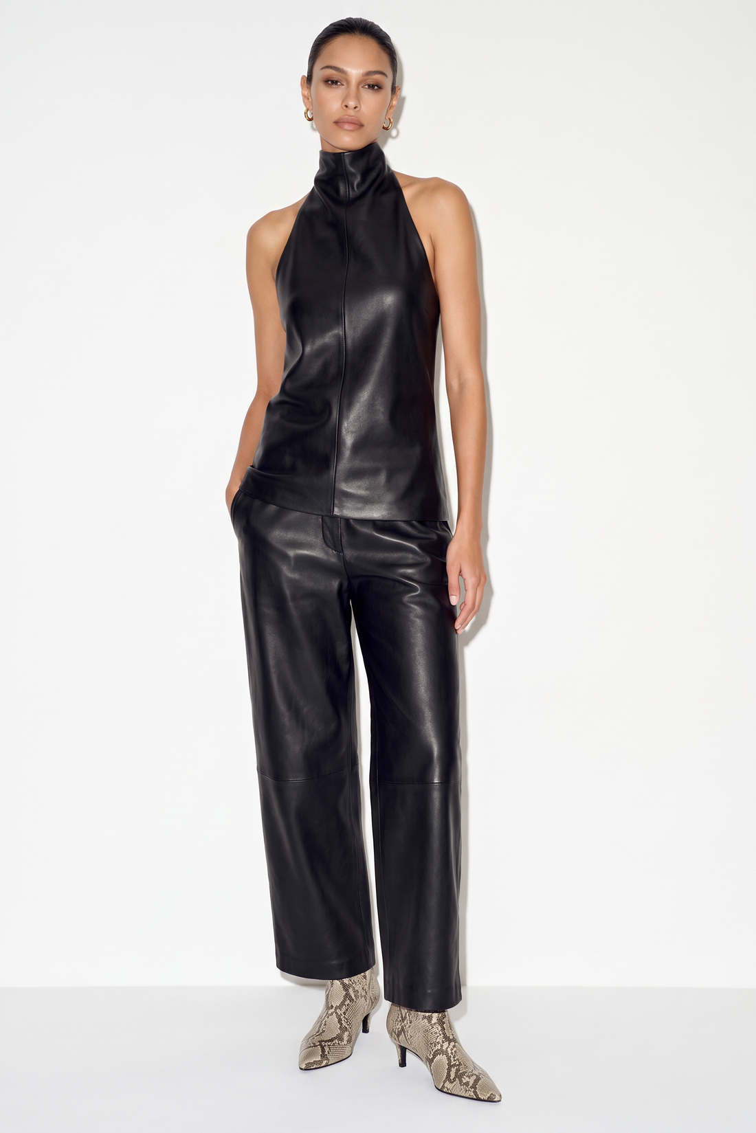 Fleur - Leren-look broek