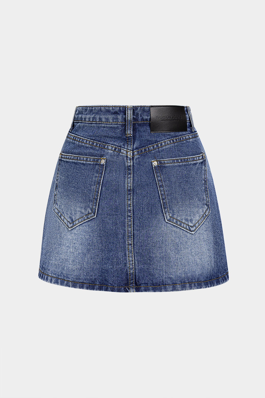 Denim asymmetrische rok met hoge taille