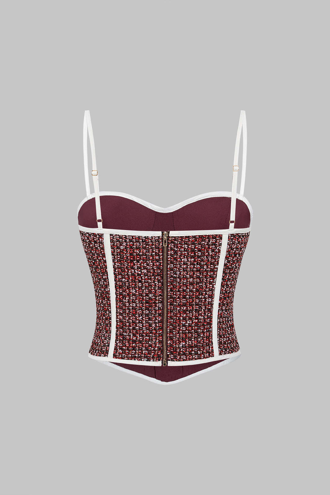 Tweed top met rits