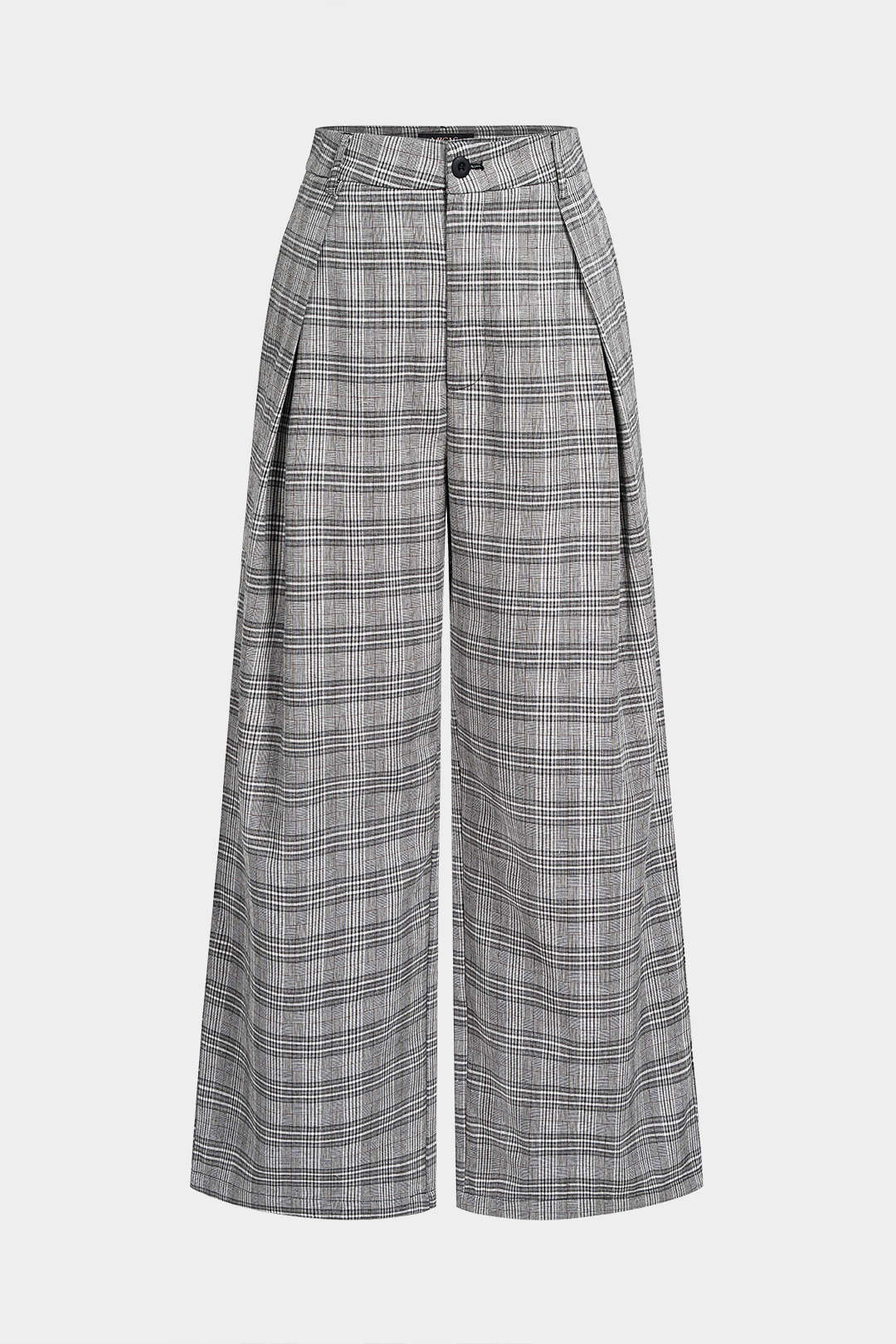 Uma - Geruite broek met wijde pijpen