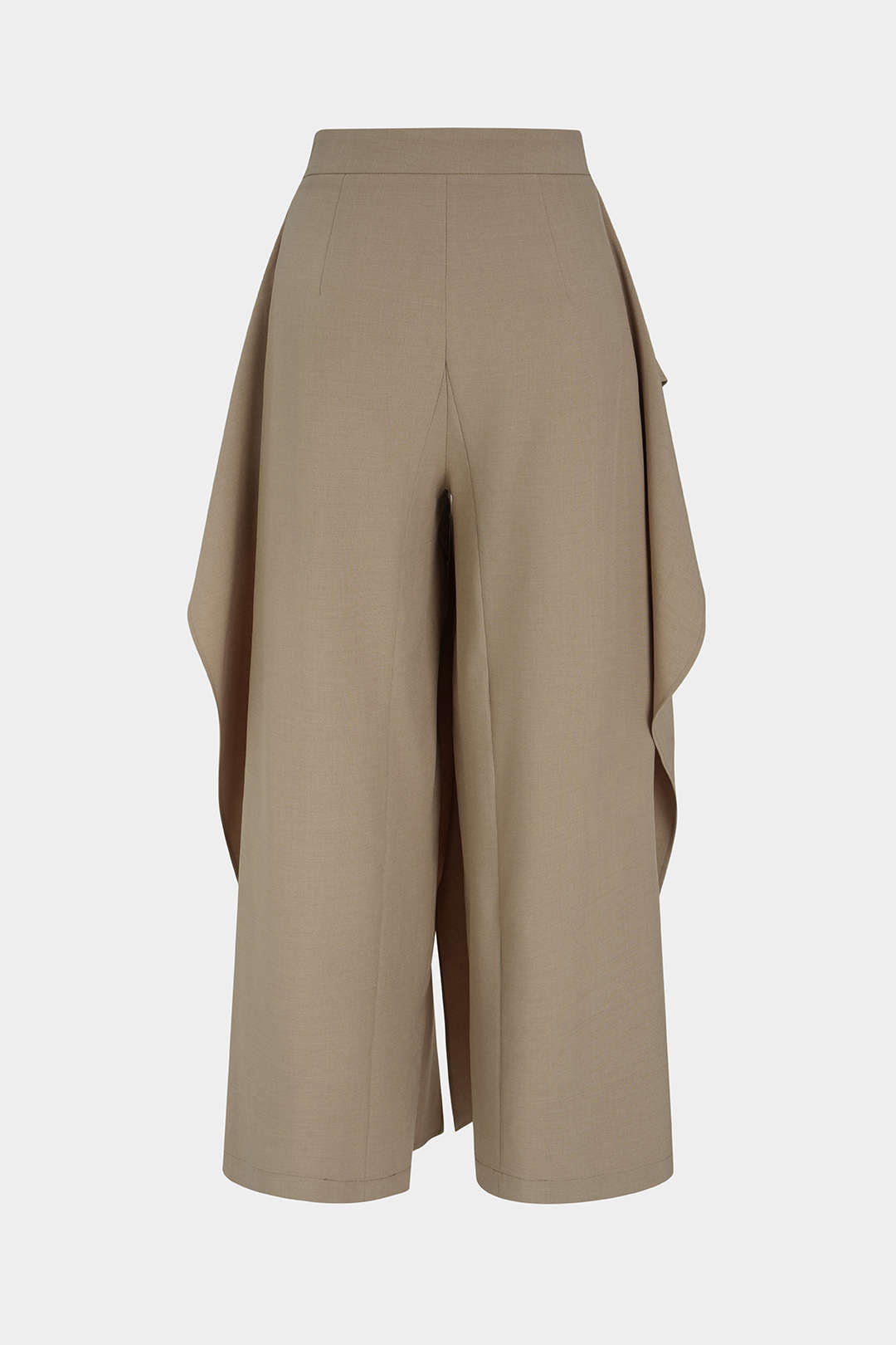 Broek met volants, rits en wijde pijpen