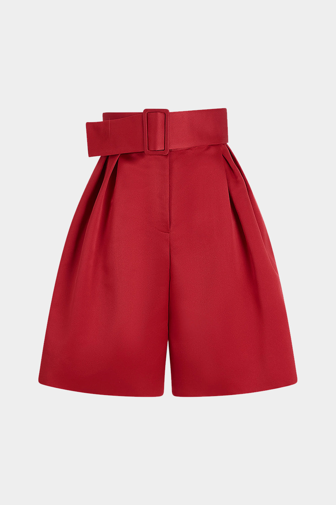 Effen short met riem, hoge taille en wijde pijpen