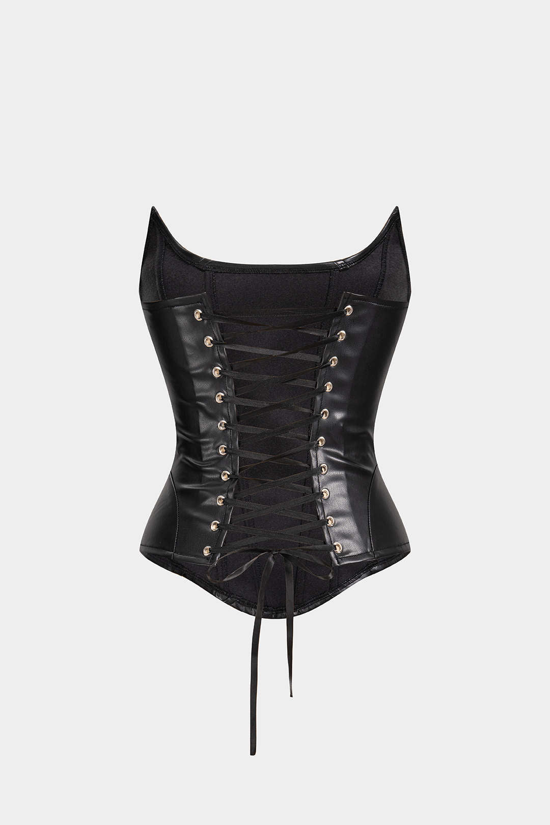 Leren-look strapless top met strapless pasvorm