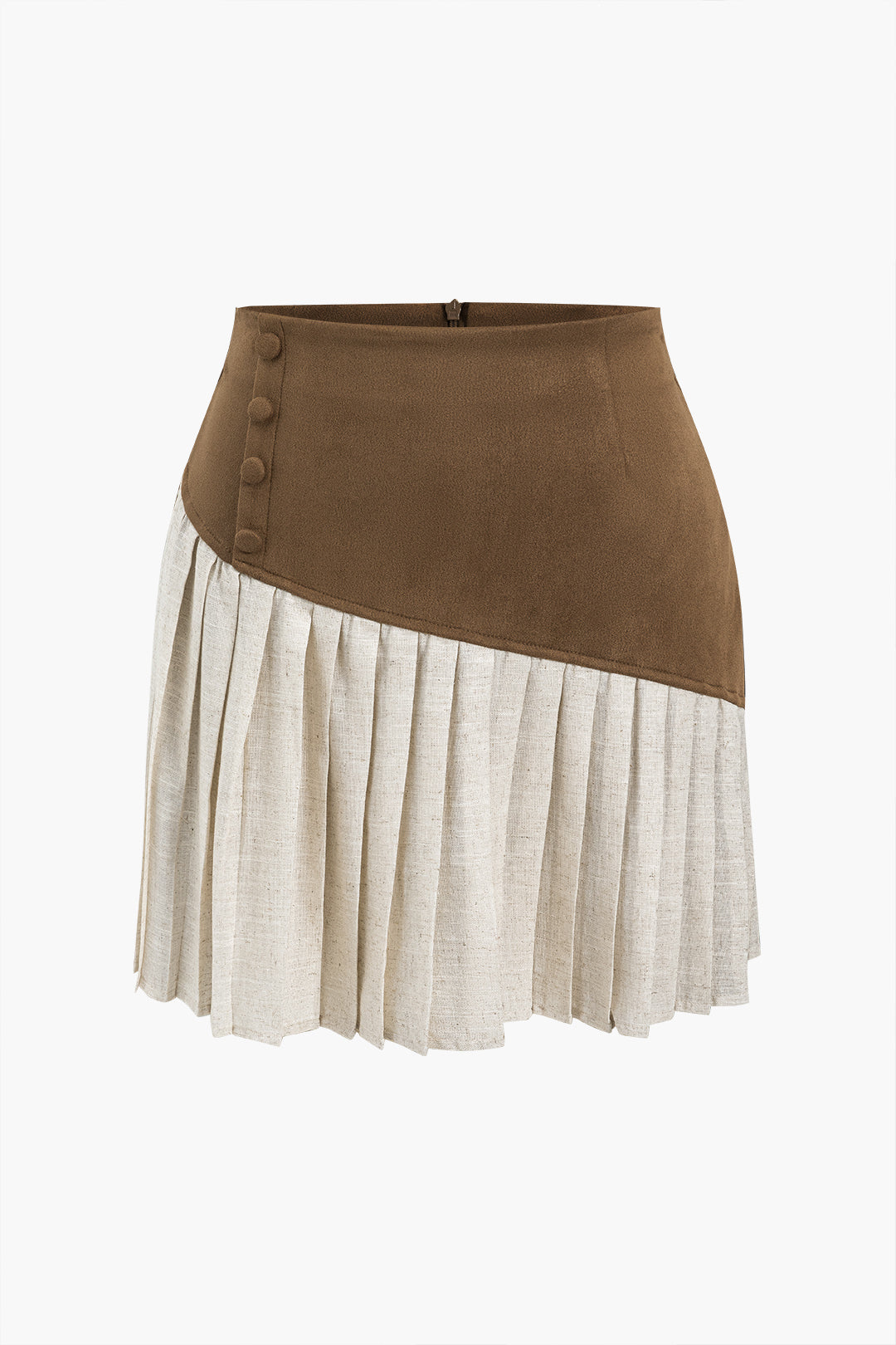 Linnen patchwork rok met knoopjes