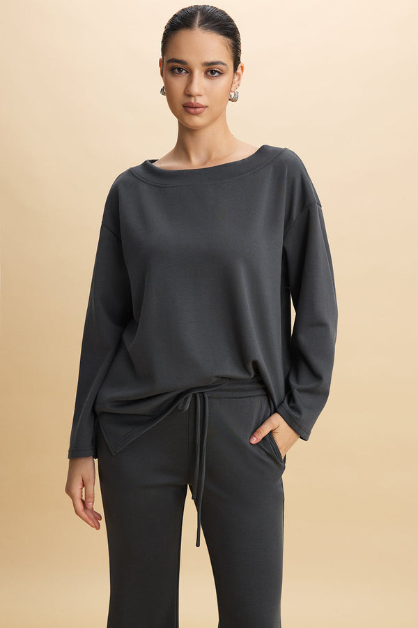 Jolie - Gebreide top met ronde hals en lange mouwen