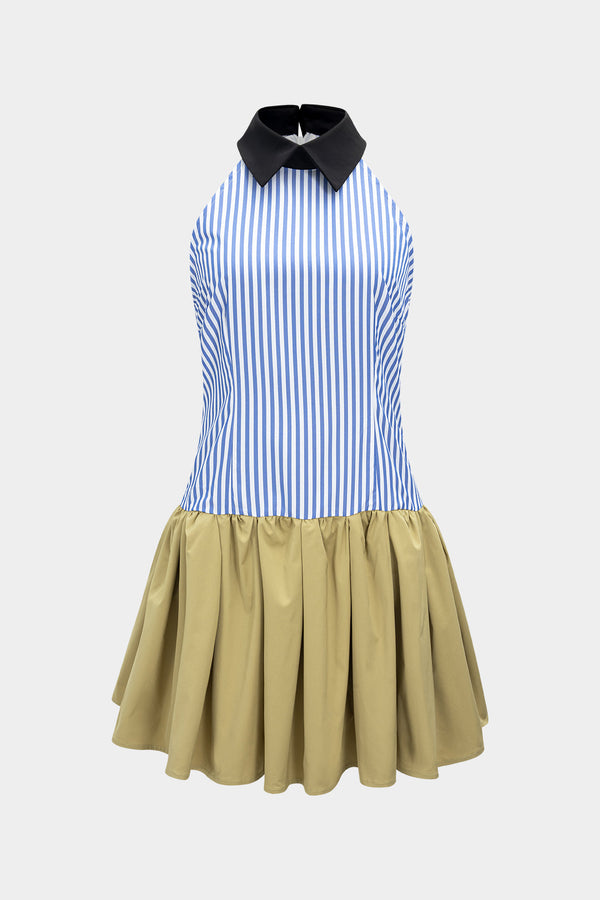 Patchwork mouwloze minijurk