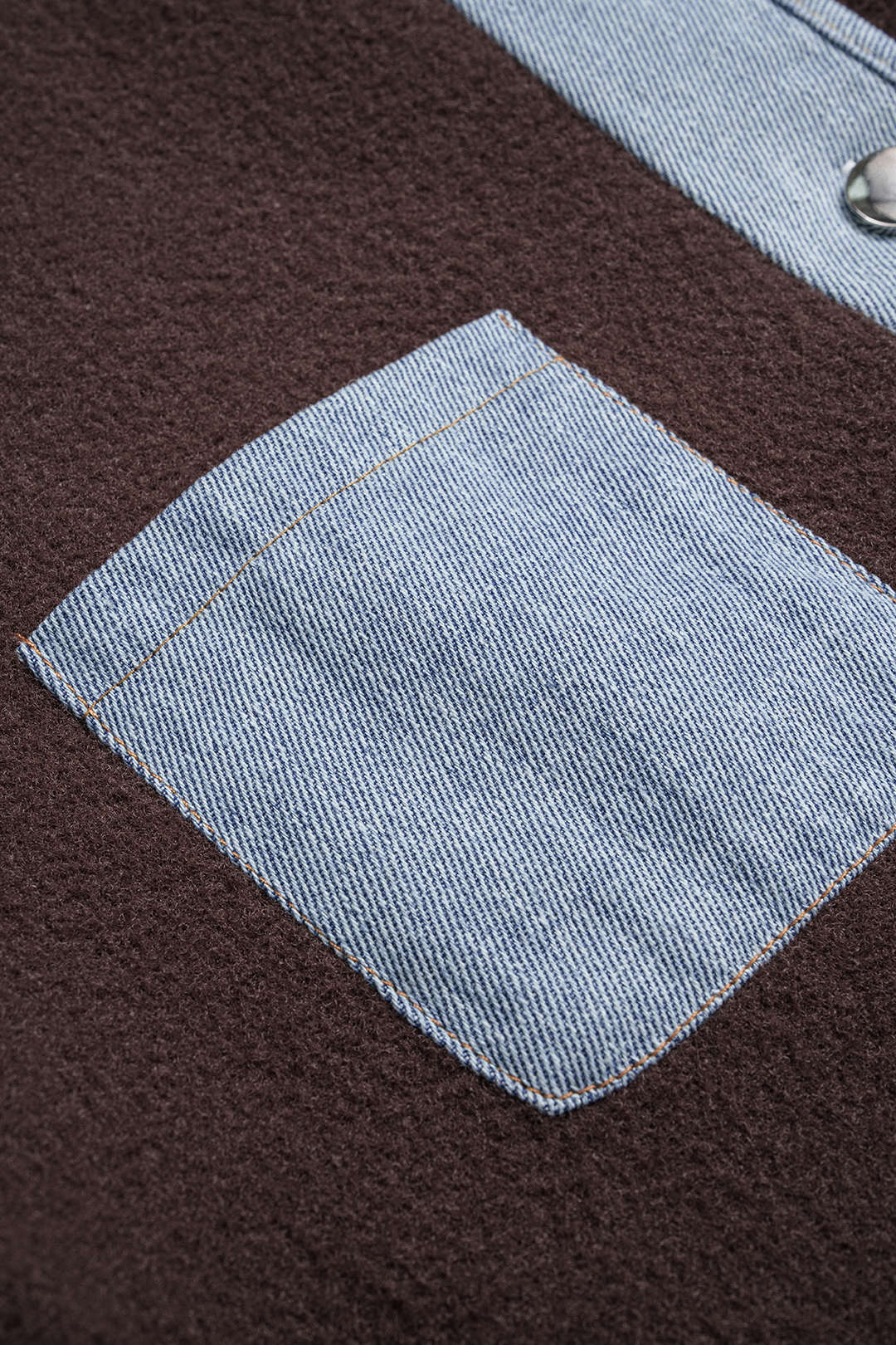 Gebreid denim vest met ronde hals