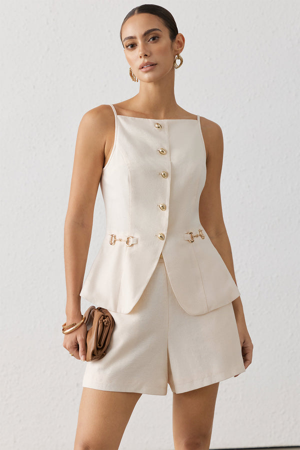 Sara - Linnen set met top en short